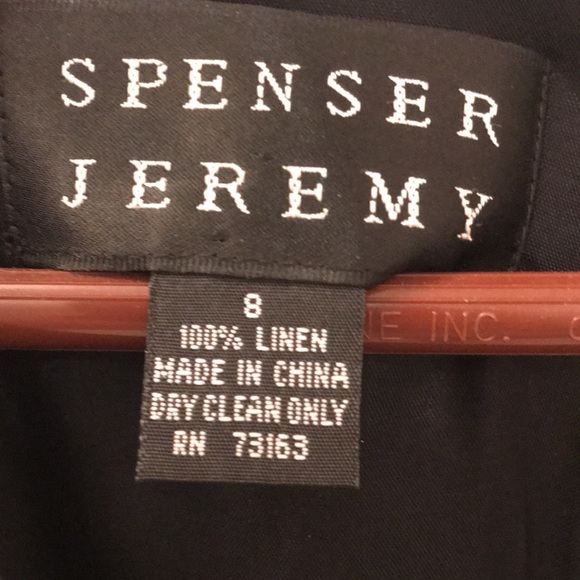 SPENSER JEREMY 100% Linen Black Dress,  sz 8 - Picture 3 of 10